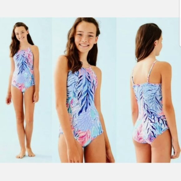 Lilly Pulitzer Other - Lilly Pulitzer Kids UPF 50 Juliet Swimsuit Kaleidoscope coral NWT sizes 10&14